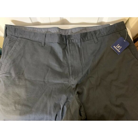 New George Men's Sz 46 Casual Flat Front Shorts Greystone 9" Inseam NWT - Picture 5 of 6